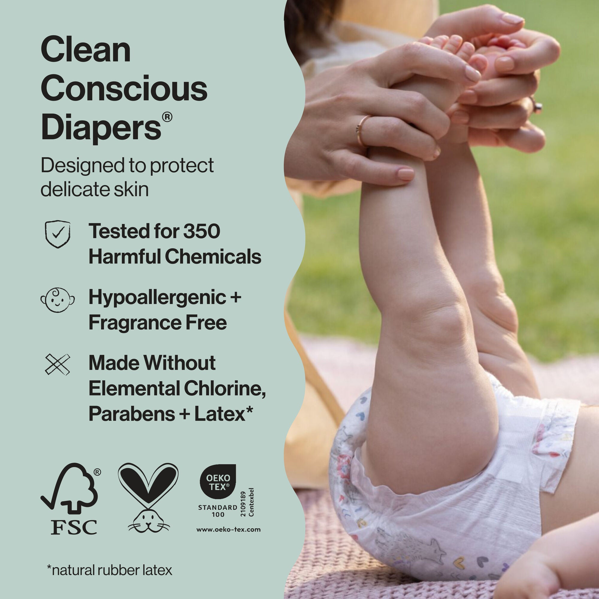 Clean Conscious Diapers, Size 4 (22-37 lbs), 60ct
