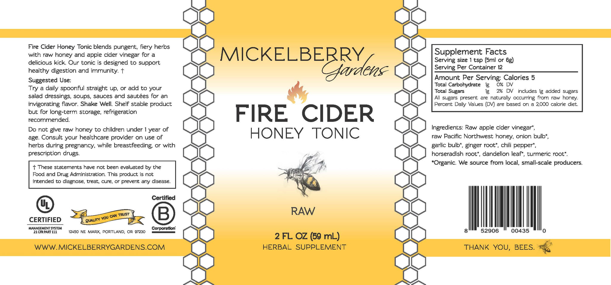 Fire Cider Honey Tonic