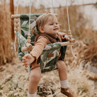 Outdoor High Back Swing – Tropical Leaf