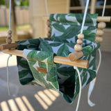 Outdoor High Back Swing – Tropical Leaf