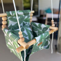 Outdoor High Back Swing – Tropical Leaf