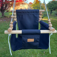Premium Outdoor High Back Swing – Navy