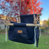 Premium Outdoor High Back Swing – Navy