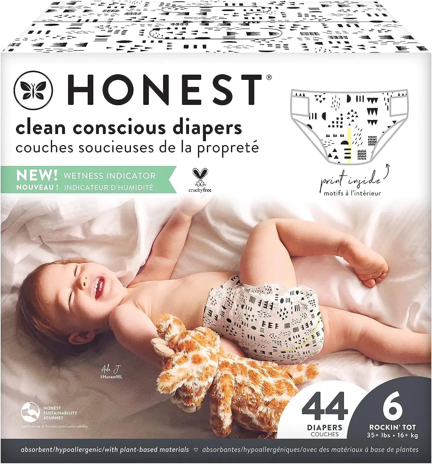 Clean Conscious Diapers, Size 6 (35+ lbs), 44ct