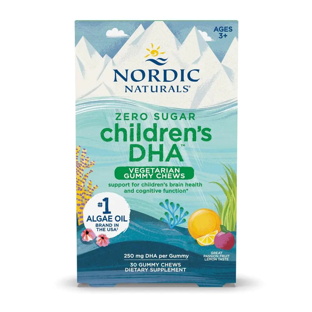 Zero Sugar Children’s DHA Vegetarian Passion Fruit Lemon Gummies, 30 Servings