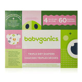 Triple Dry Baby Diapers, Size 4, 60 ct