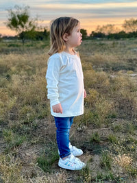 Organic Undyed Cotton Long Sleeve Kids T-shirt