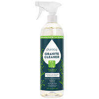 Puracy Granite Cleaner in a spray bottle promises gleaming care for granite surfaces with a plant-powered, residue-free formula.
