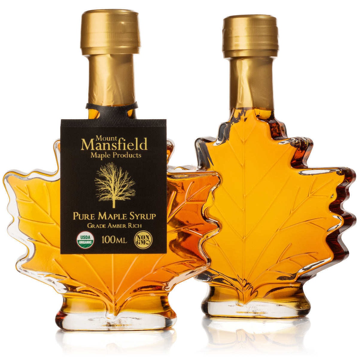 Organic Pure Vermont Maple Syrup – 100ml Vermont Maple Leaf Favor Bottle