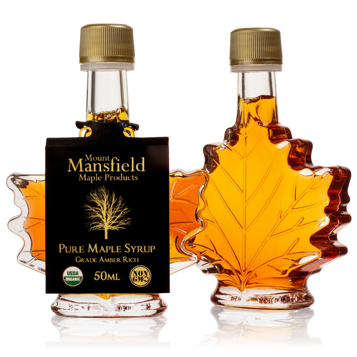 Organic Pure Vermont Maple Syrup – 50ml Vermont Maple Leaf Favor Bottle