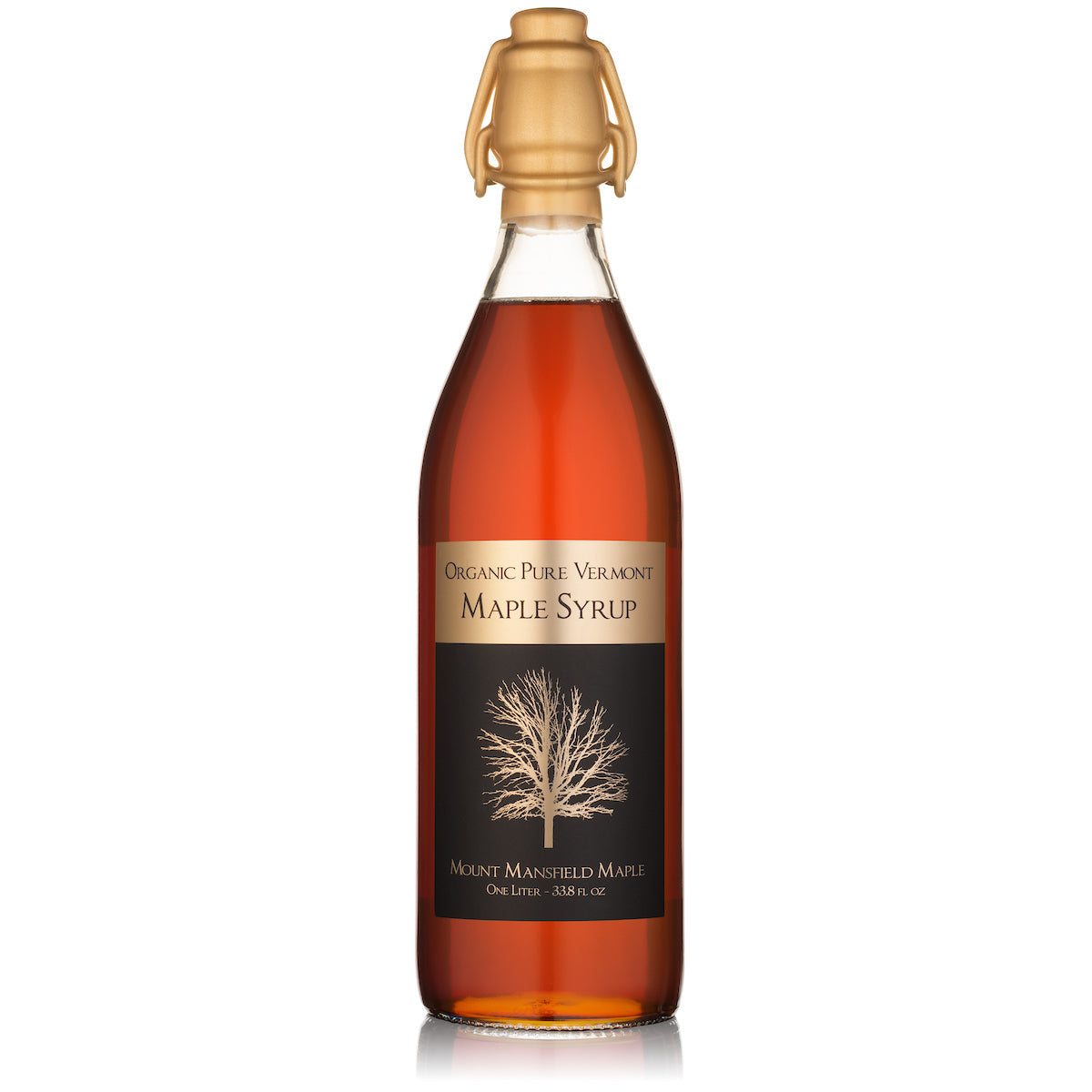 Organic Pure Vermont Maple Syrup - Old-Fashioned Swing Top Bottle, 1 Liter