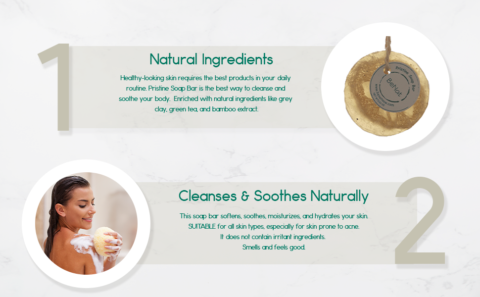 Pristine Soap Bar - Green Clay, Bamboo, and Green Tea