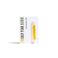 URB Apothecary displays Prickly Pear Elixir sample in a glass vial against a white card.
