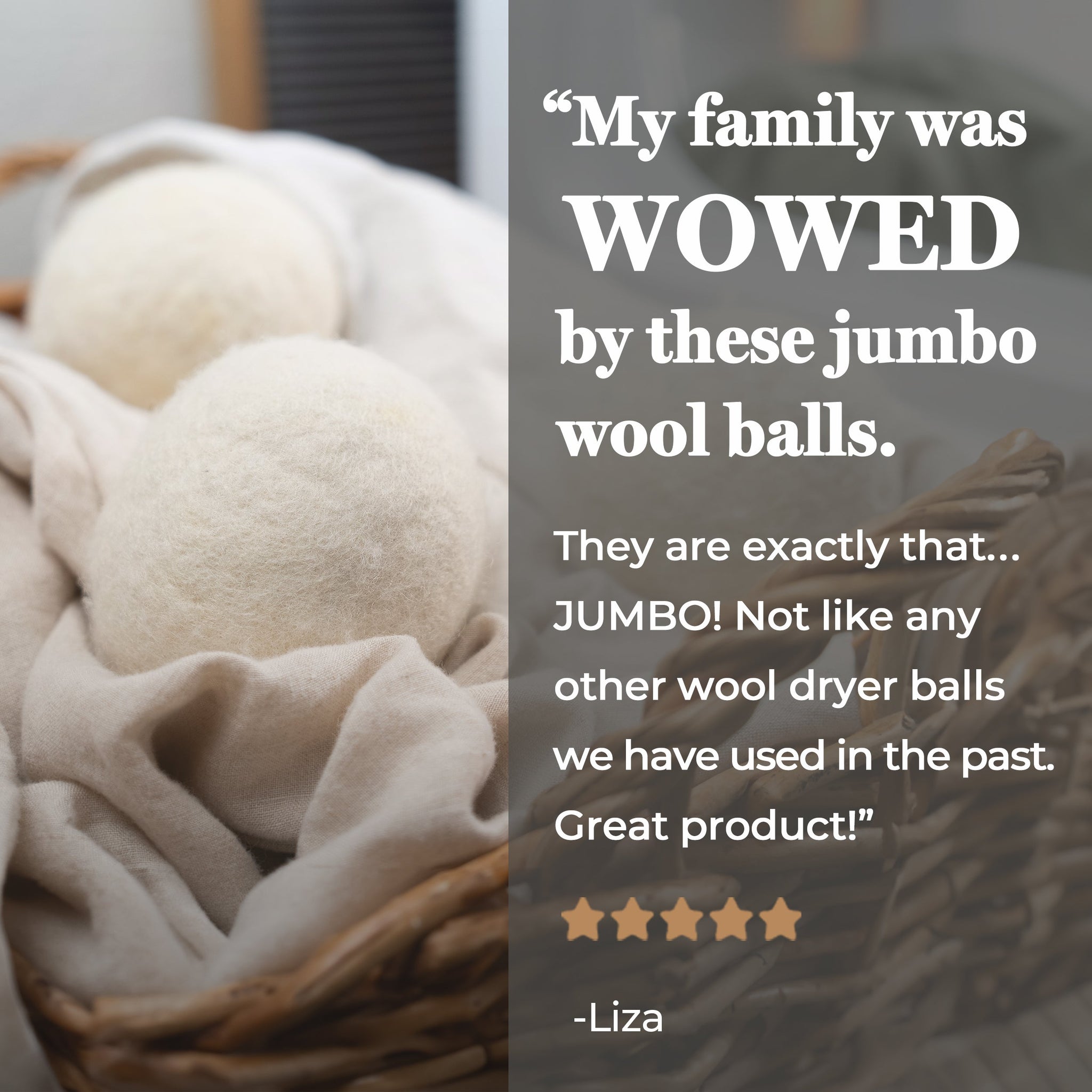 Jumbo Wool Dryer Balls - 3 Pack