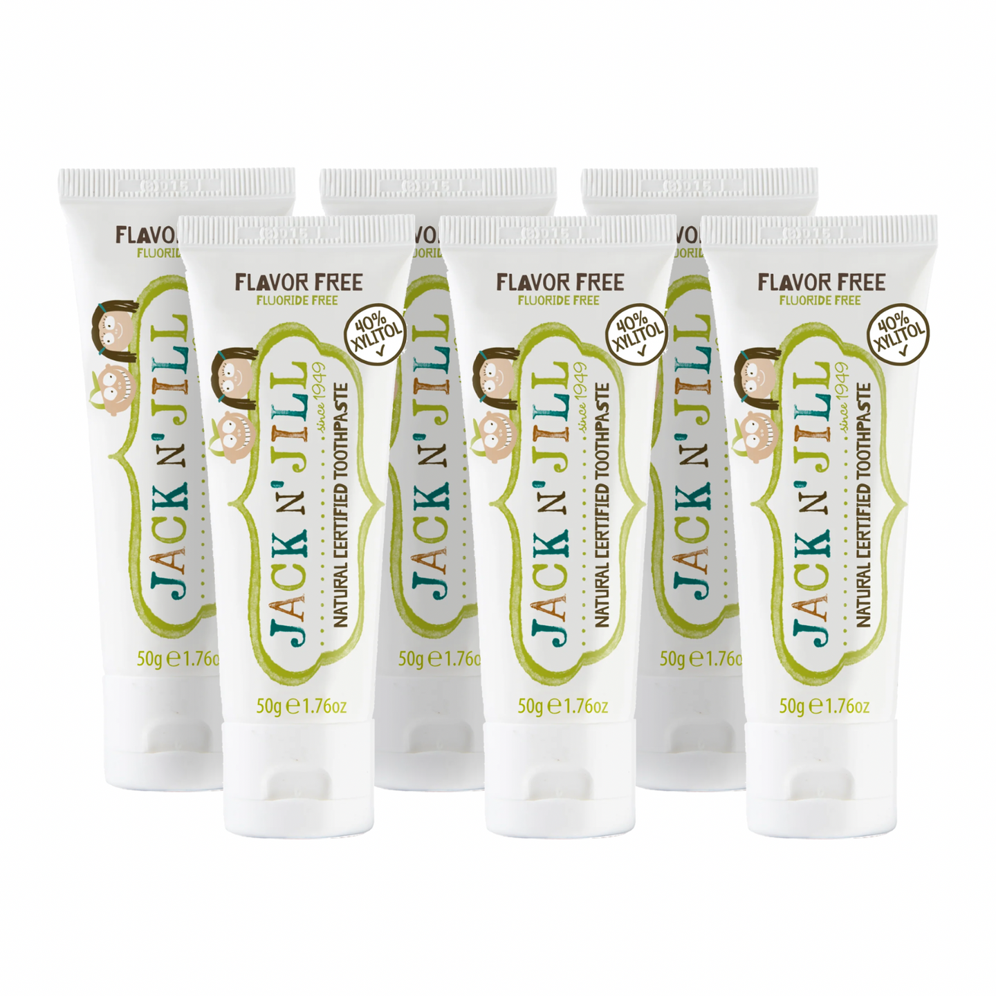 Flavor-Free Natural Certified Toothpaste for Kids & Babies - 6 Pack