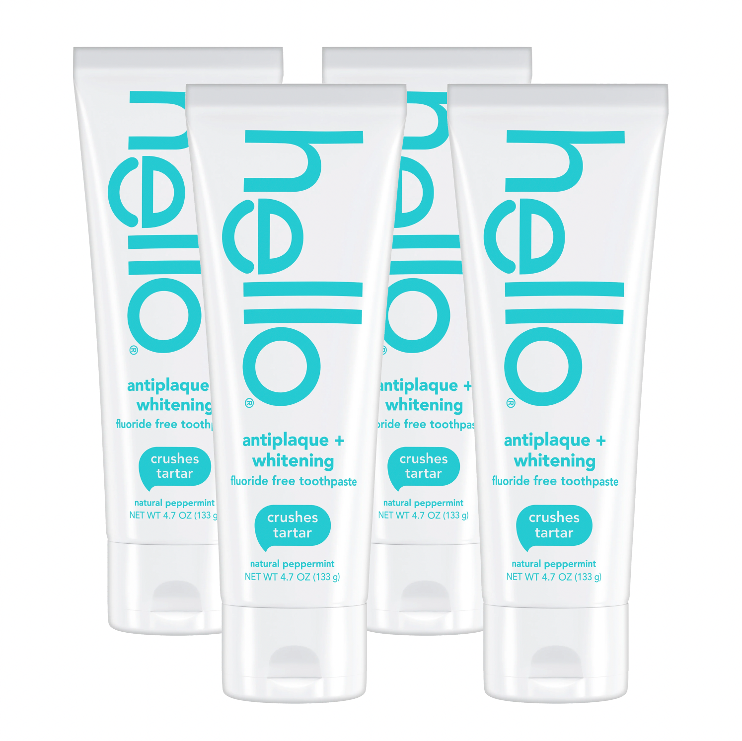Antiplaque + Whitening Fluoride-Free Peppermint Toothpaste - 4 Pack