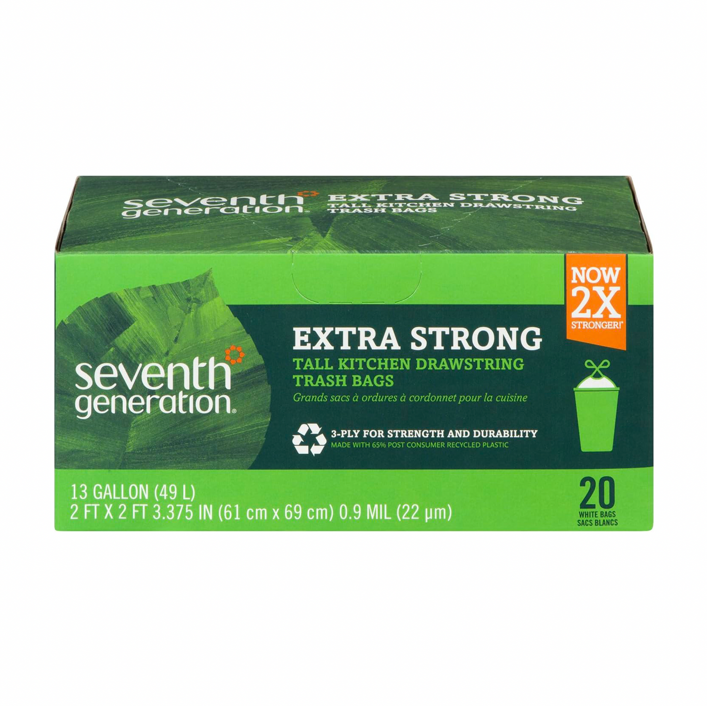Extra Strong 13 Gal Tall Kitchen Trash Bags 20ct (Pack of 12)