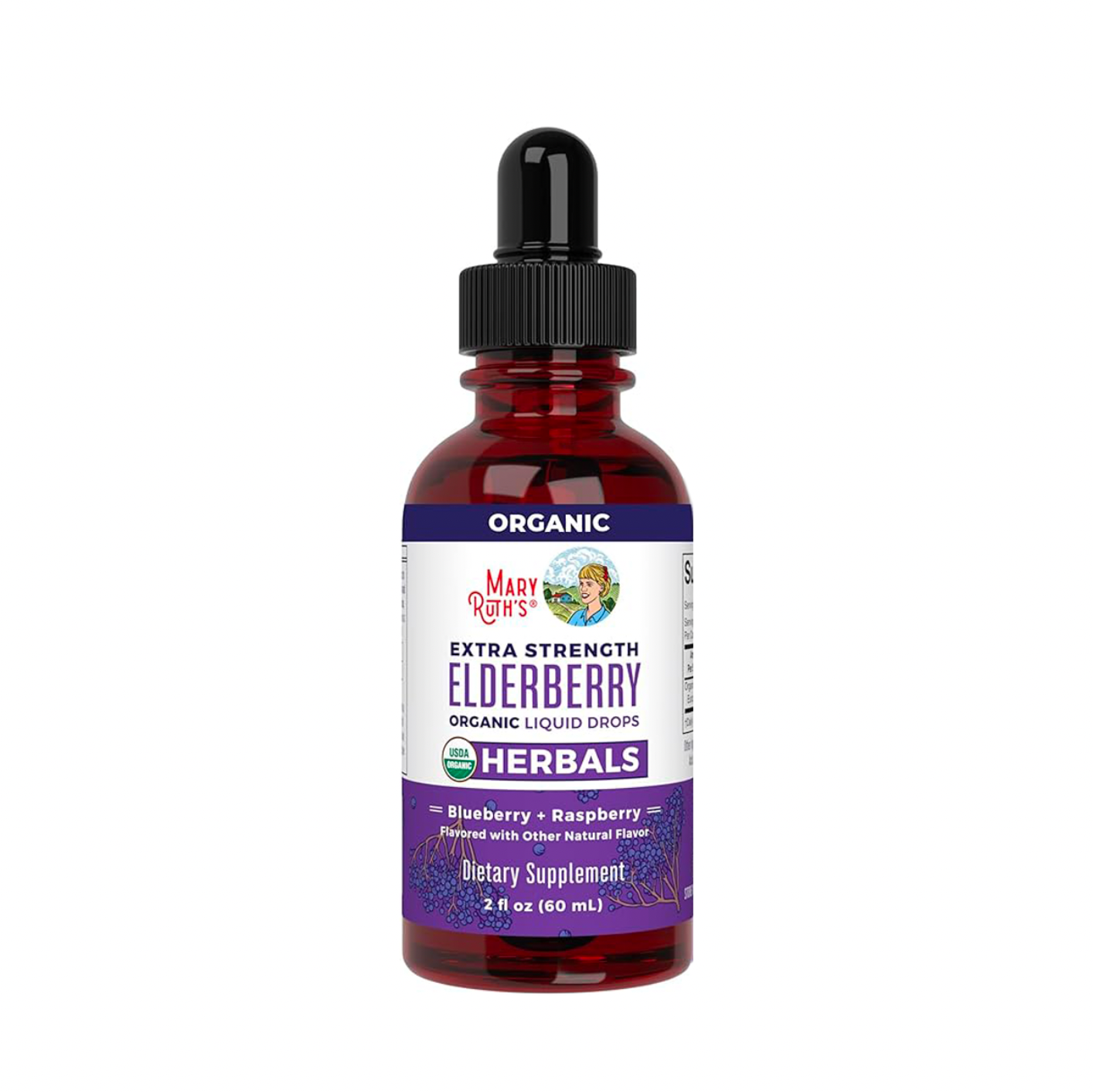 Organic Elderberry Extra Strength Liquid Drops, 60 Servings