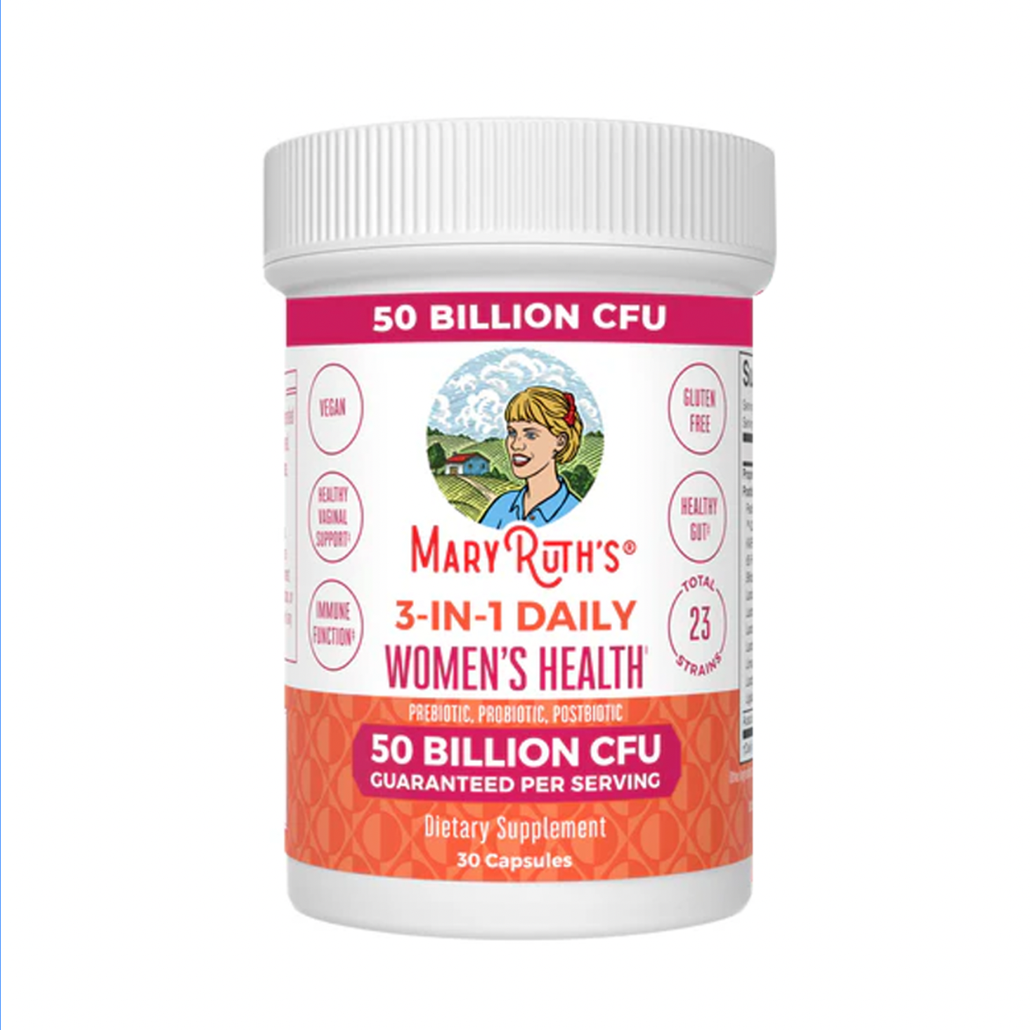 3-in-1 Daily Women's Health Pre, Pro and Postbiotic Capsules, 30 Servings
