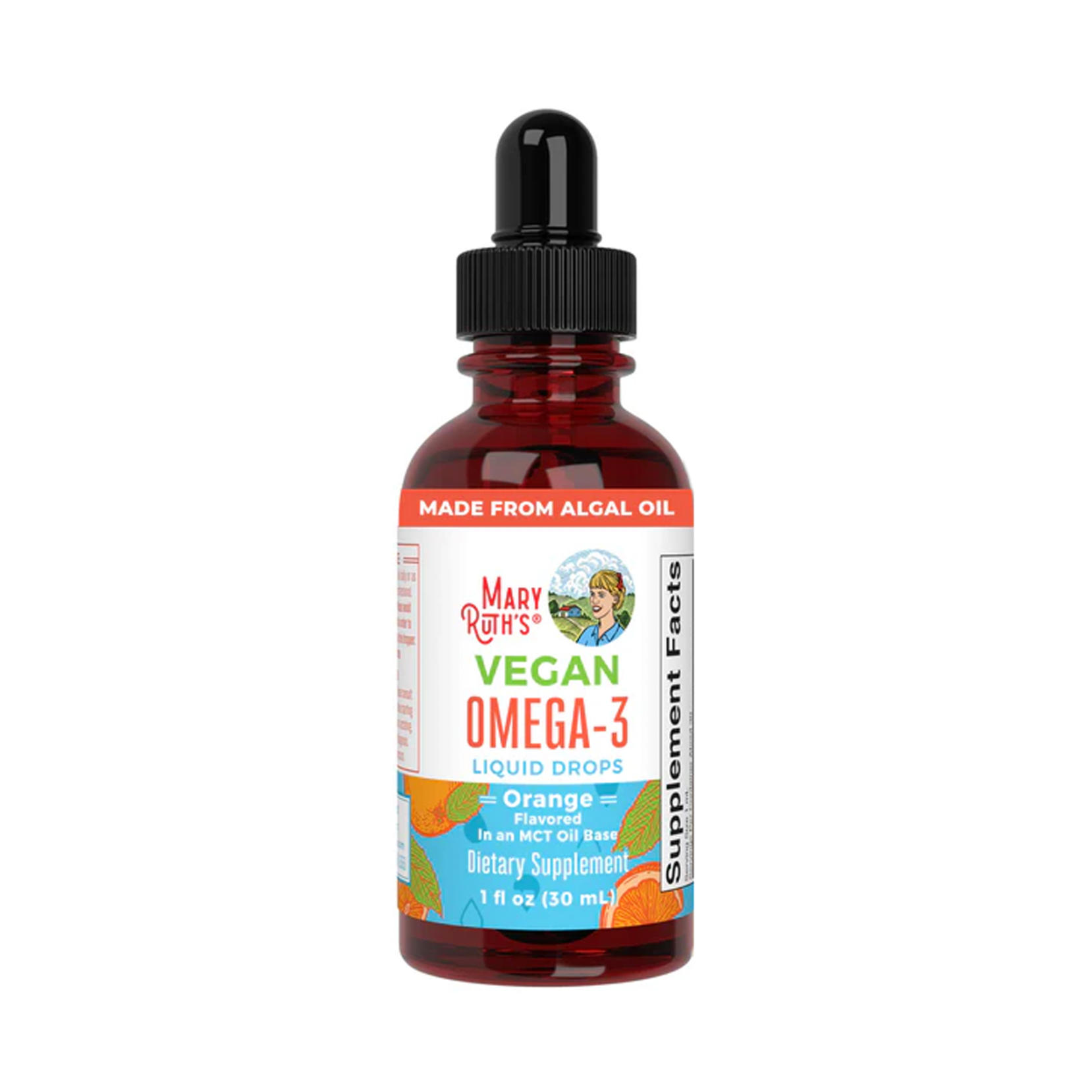 Vegan Orange Omega-3 Liquid Drops, 30 Servings