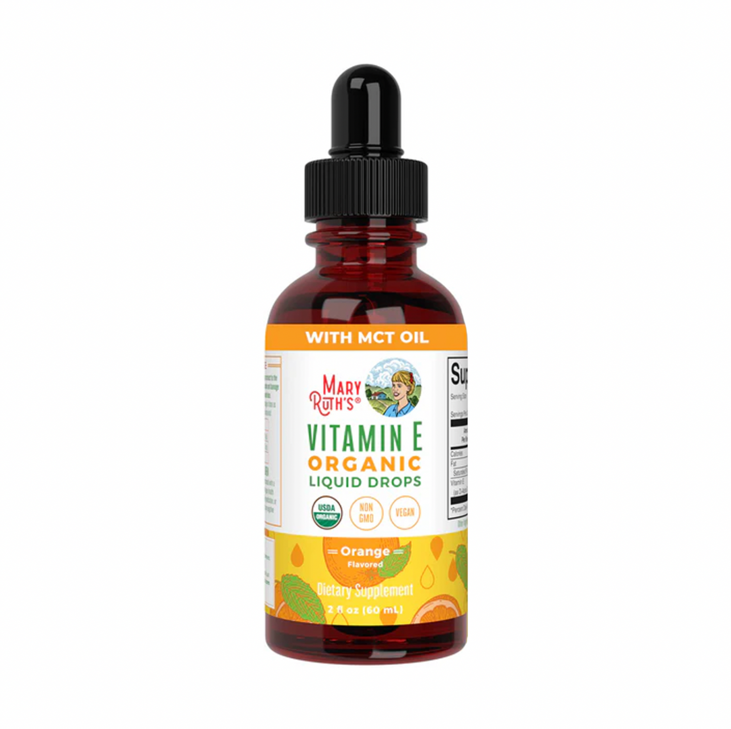 Organic Orange Vitamin E Liquid Drops, 60 Servings
