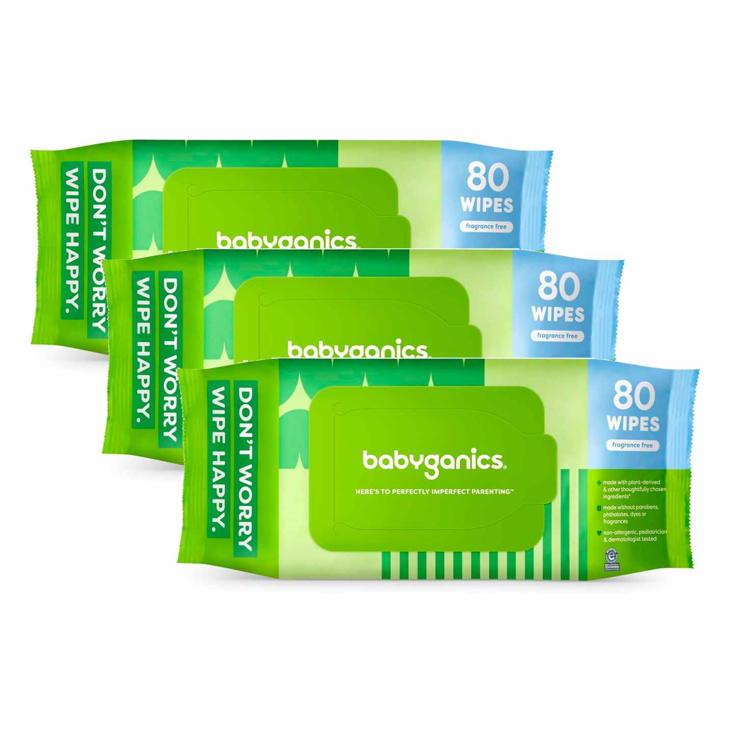 Fragrance-Free Baby Wipes, 240 Count (3 Packs of 80)