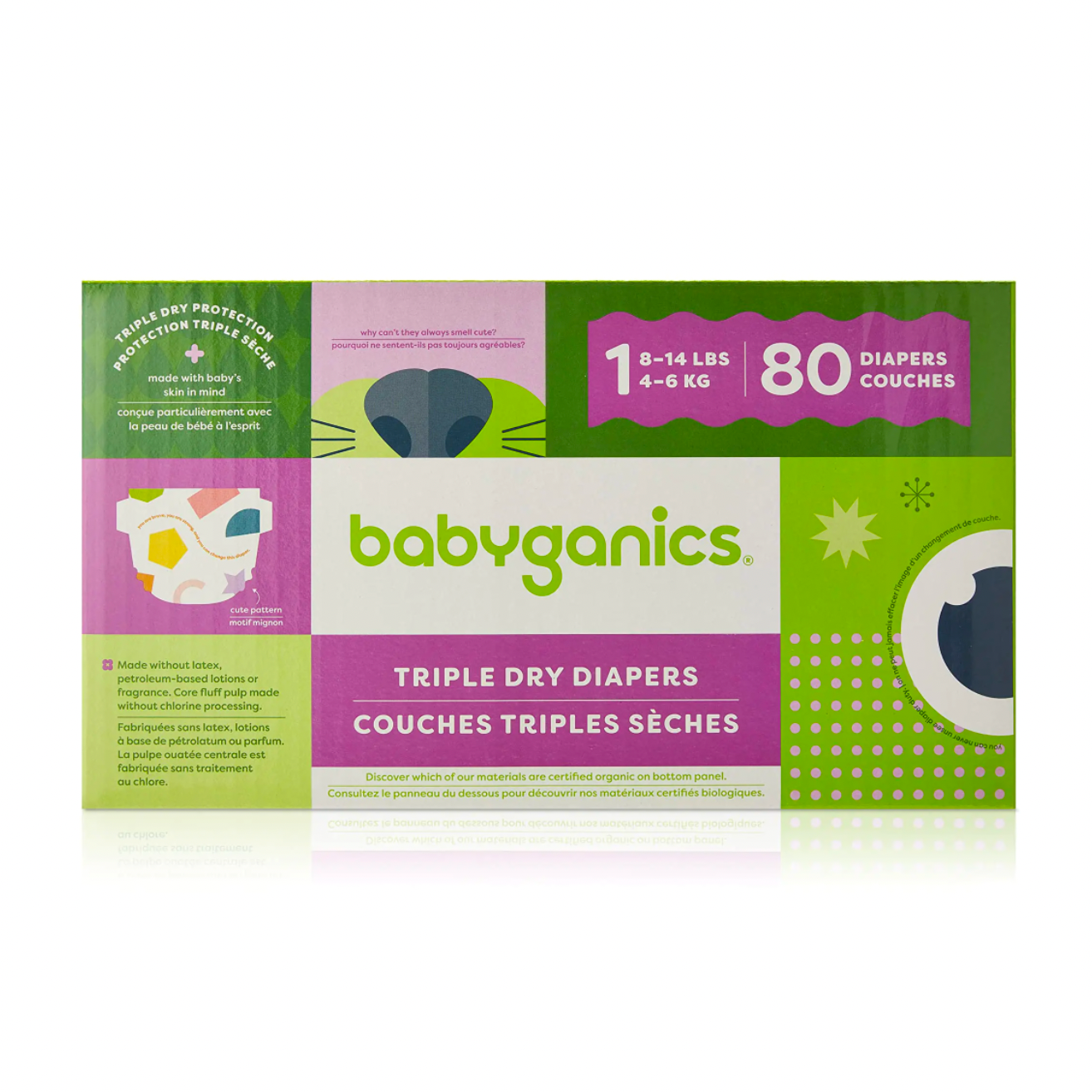 Triple Dry Baby Diapers, Size 1, 80 ct