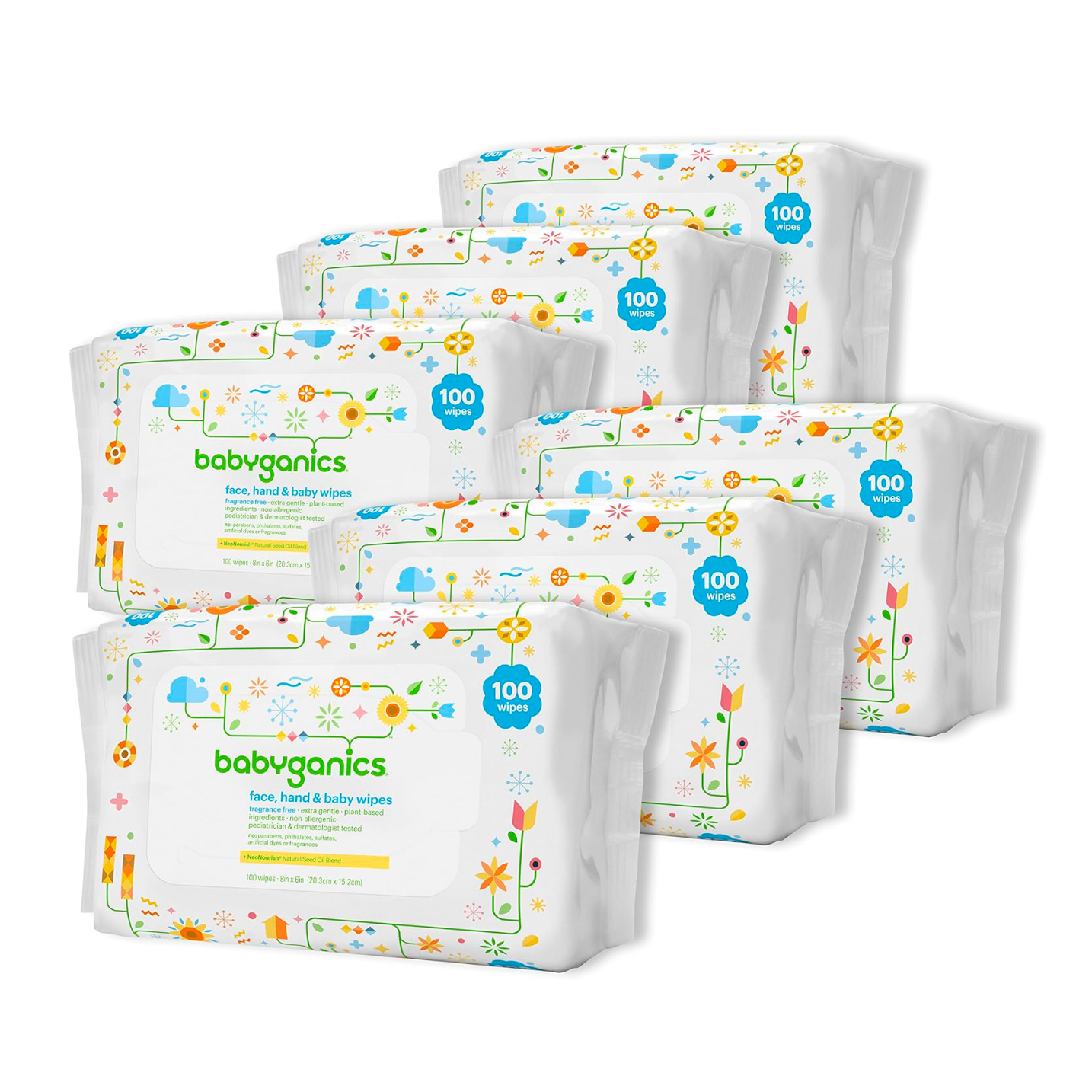 Fragrance-Free Baby Wipes, 600 Count (6 Packs of 100)