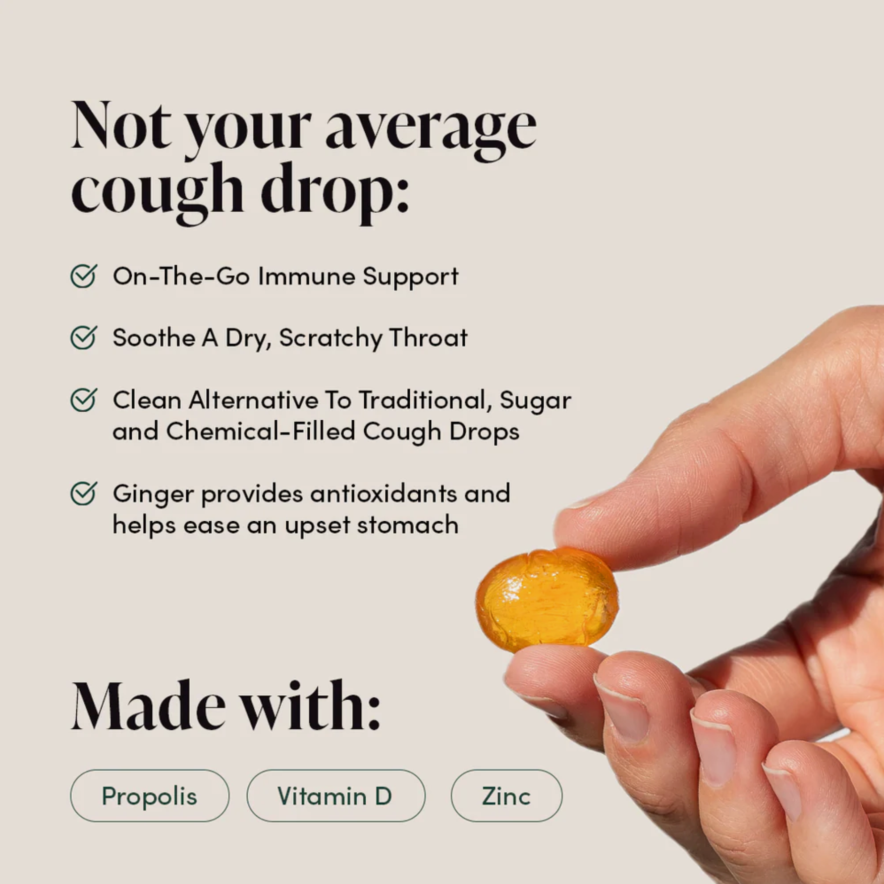 Ginger Lemon Propolis Soothing Lozenges