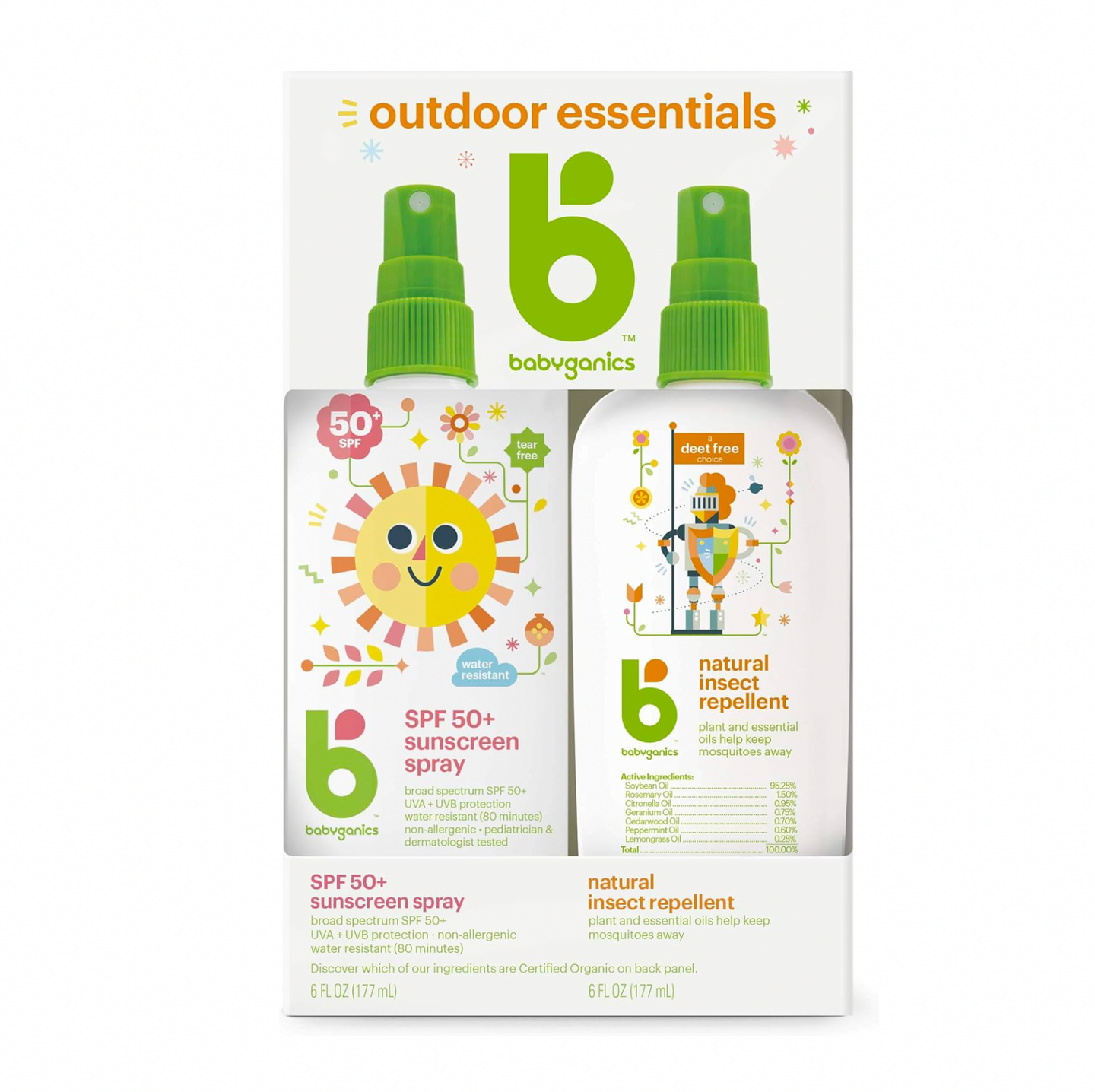 Outdoor Essentials: SPF 50 Sunscreen Spray and Bug Spray - 2 Pack Combo