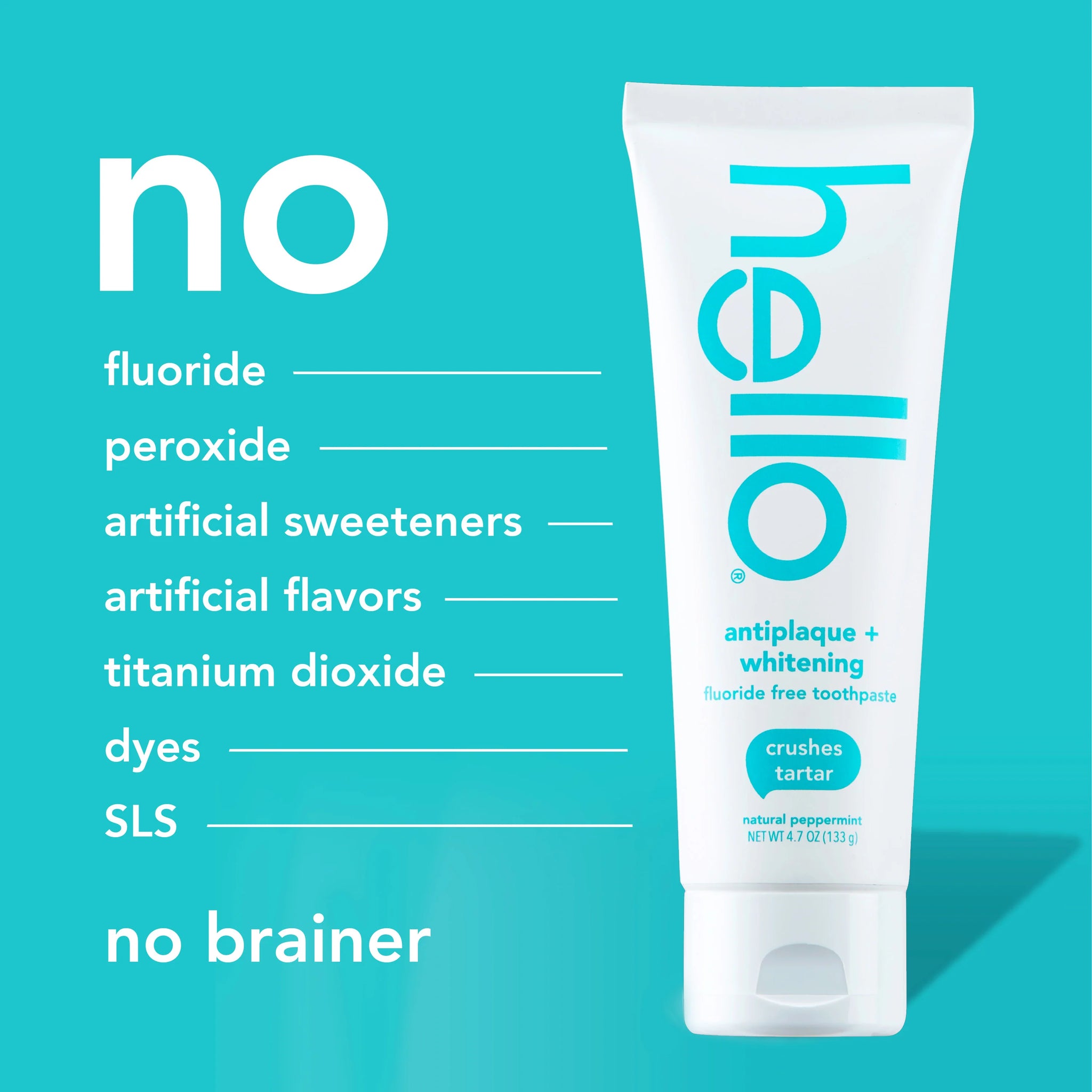 Antiplaque + Whitening Fluoride-Free Peppermint Toothpaste - 4 Pack