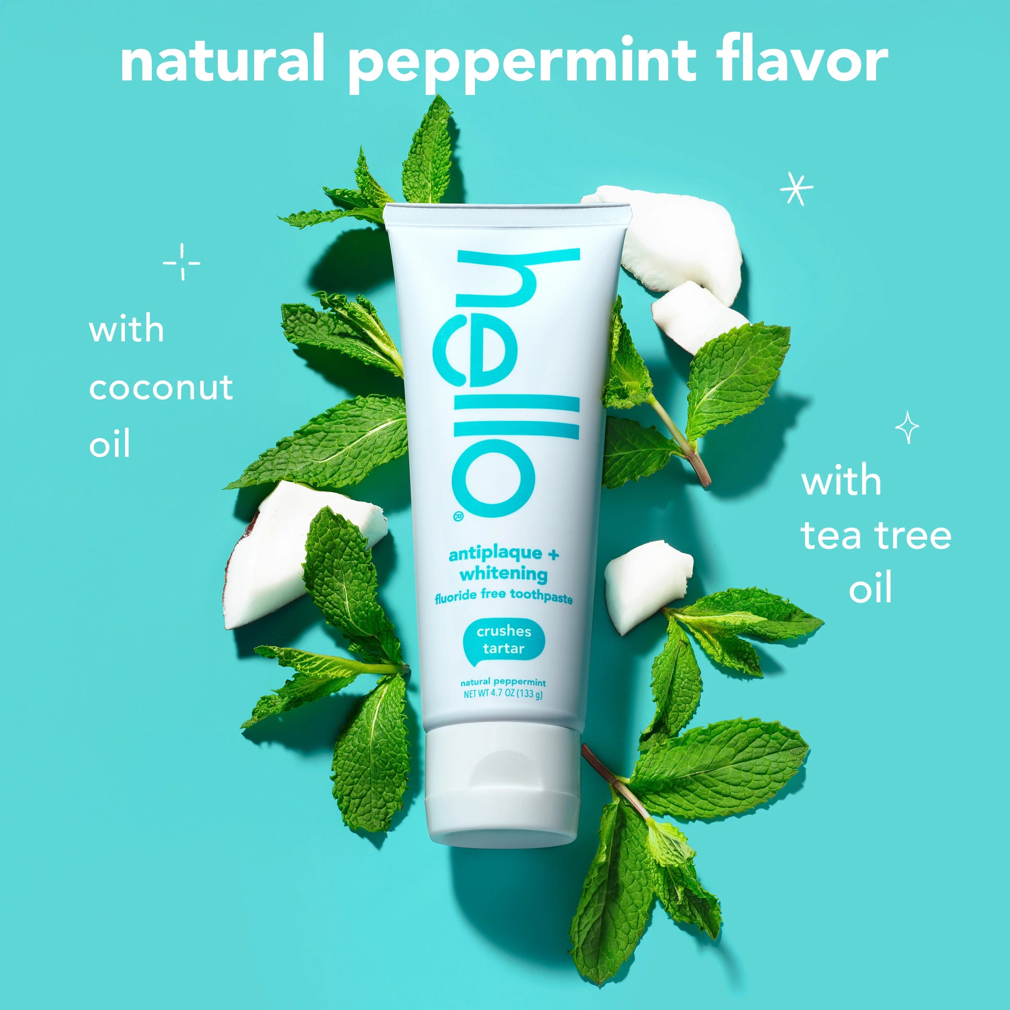Antiplaque + Whitening Fluoride-Free Peppermint Toothpaste - 4 Pack