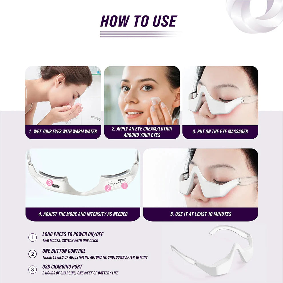 Under-Eye Red Light Therapy and Relaxation Massager
