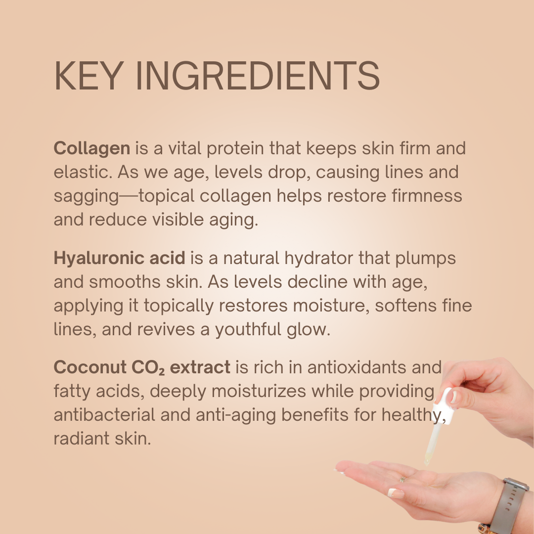 UpGlow Organic Face Serum with Collagen + Hyaluronic Acid