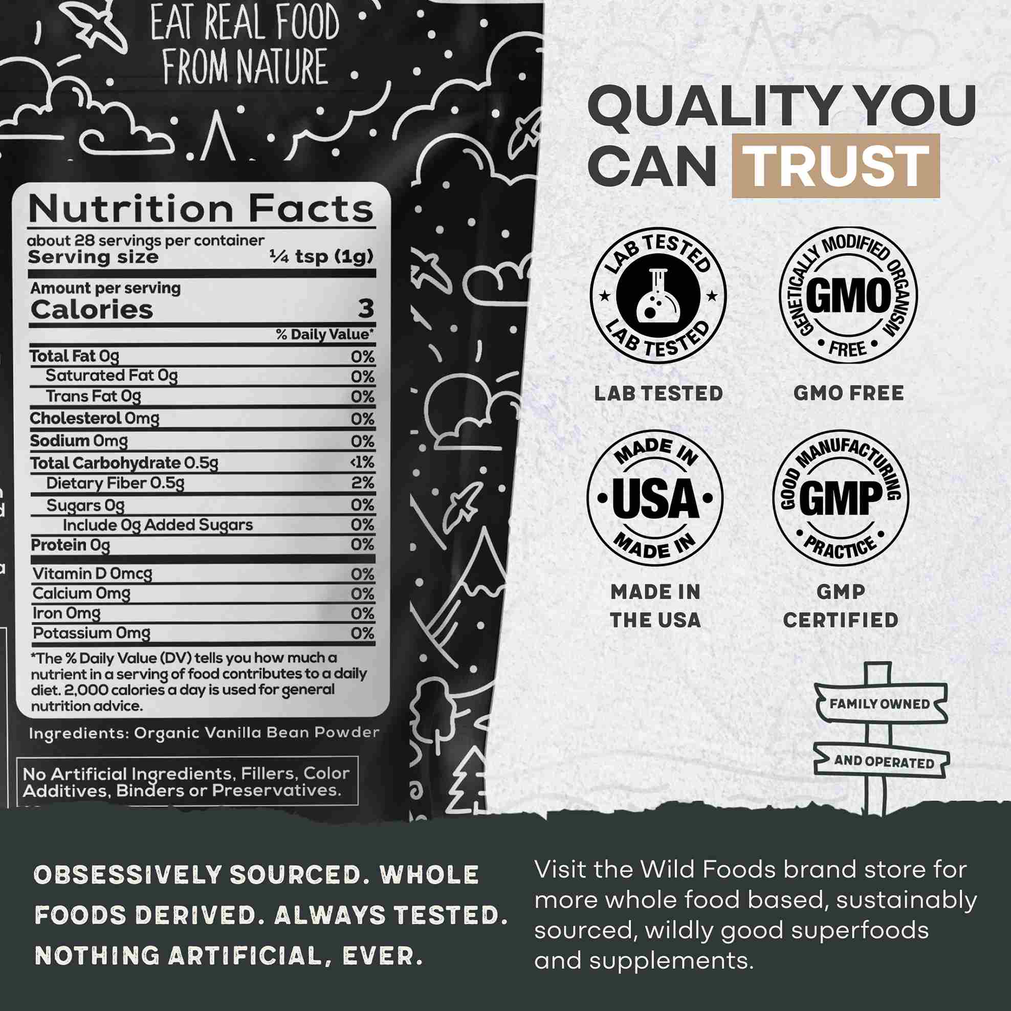 Vanilla Powder - Organic Ground Whole Vanilla Beans