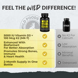 Vitamin K2 (MK-7) & Vitamin D3 (5000 IU) & Black Pepper Extract