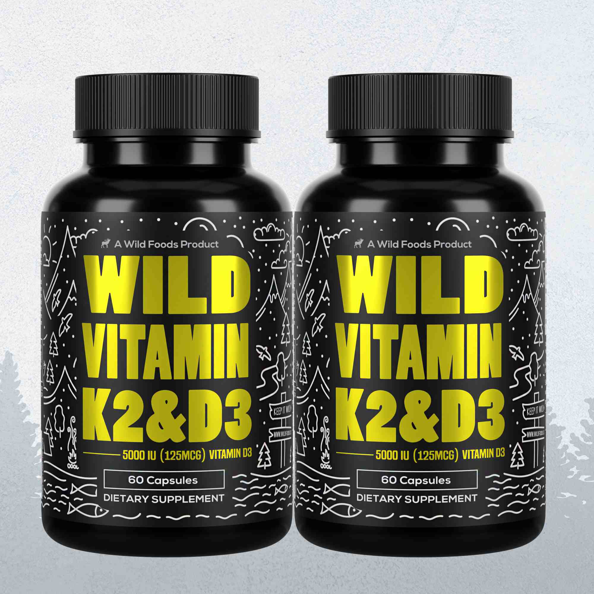 Vitamin K2 (MK-7) & Vitamin D3 (5000 IU) & Black Pepper Extract