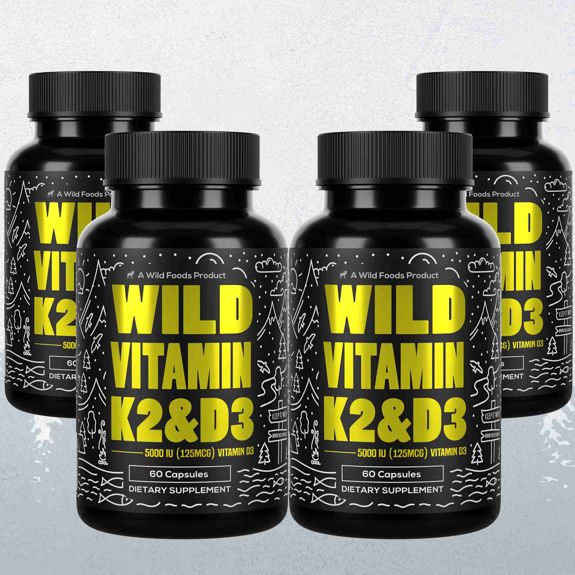 Vitamin K2 (MK-7) & Vitamin D3 (5000 IU) & Black Pepper Extract