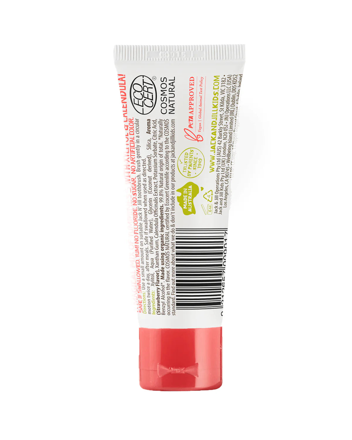 Strawberry Natural Certified Toothpaste for Kids & Babies