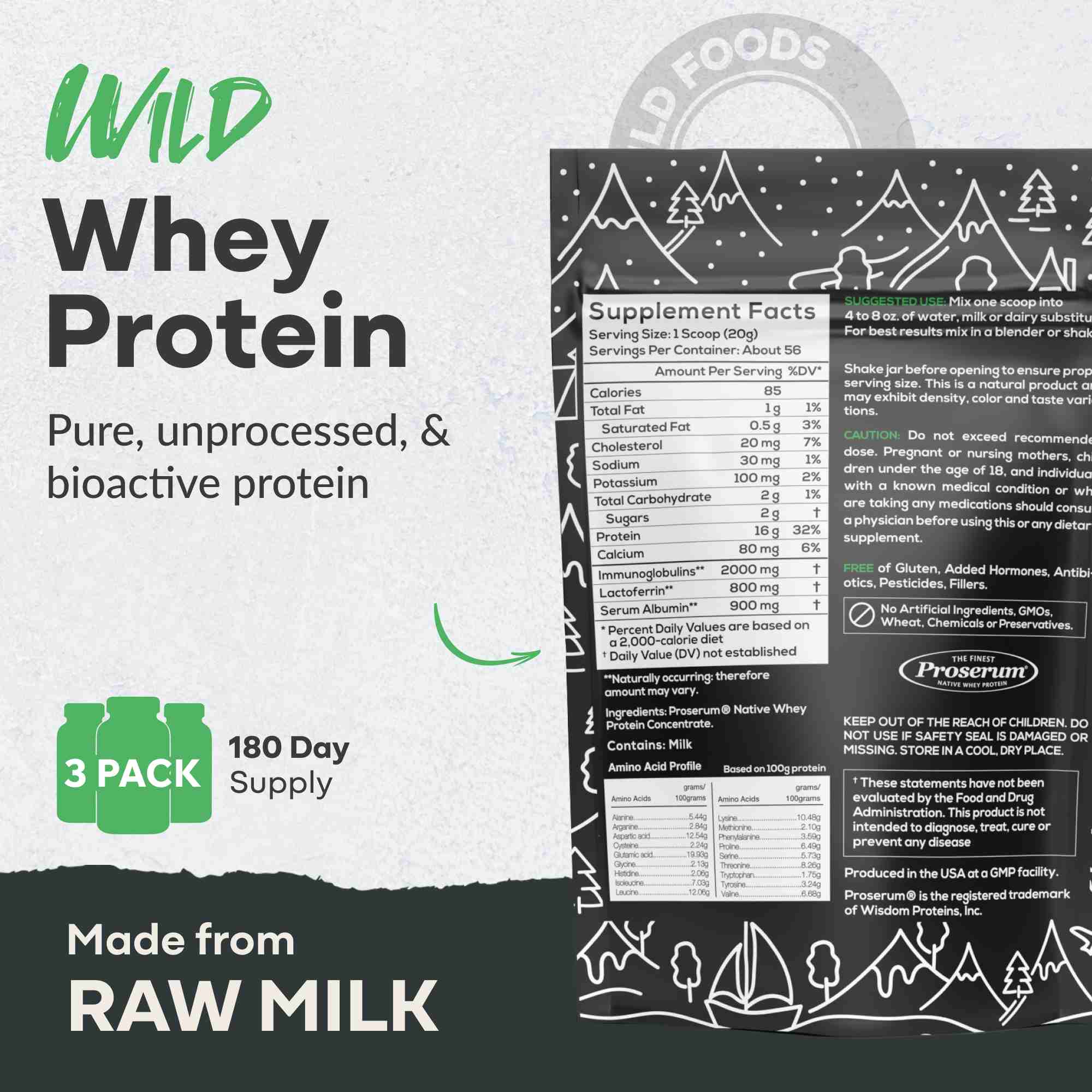 Cold Process Grass-Fed Whey Protein from Pasture-Raised Cows