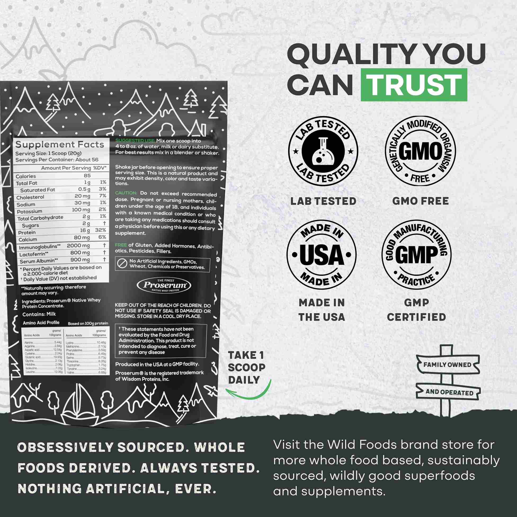 Cold Process Grass-Fed Whey Protein from Pasture-Raised Cows