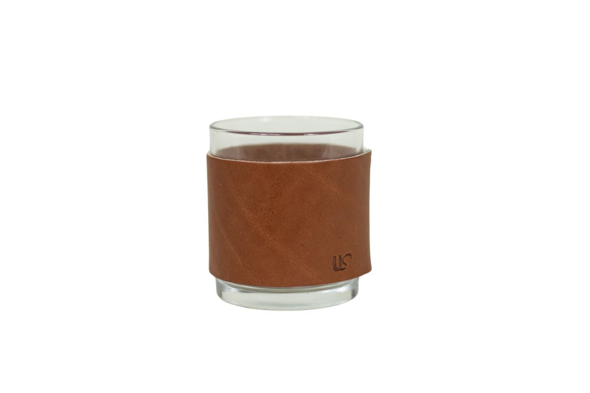 Leather Wrapped Whiskey Glass