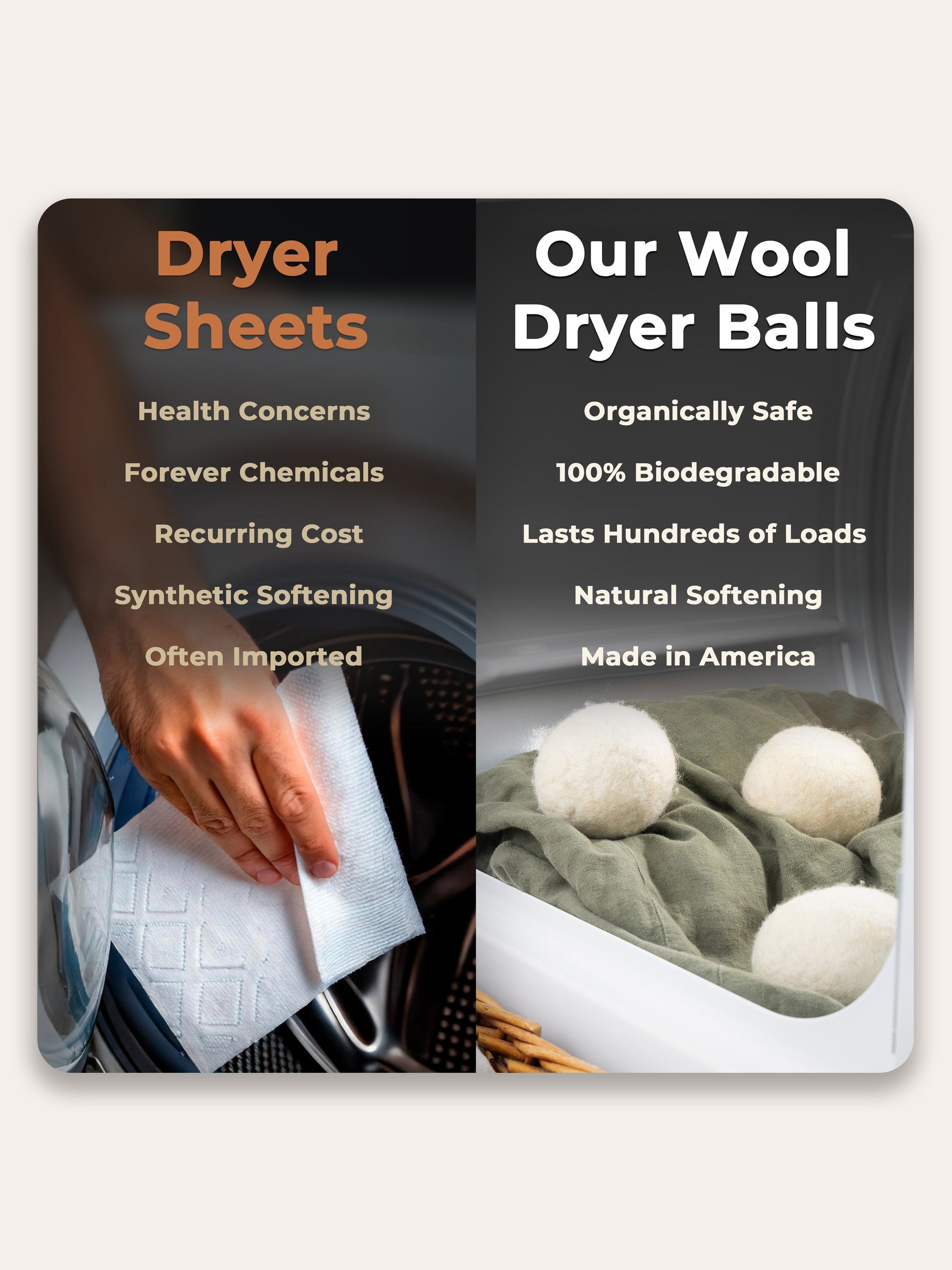 Jumbo Wool Dryer Balls - 3 Pack