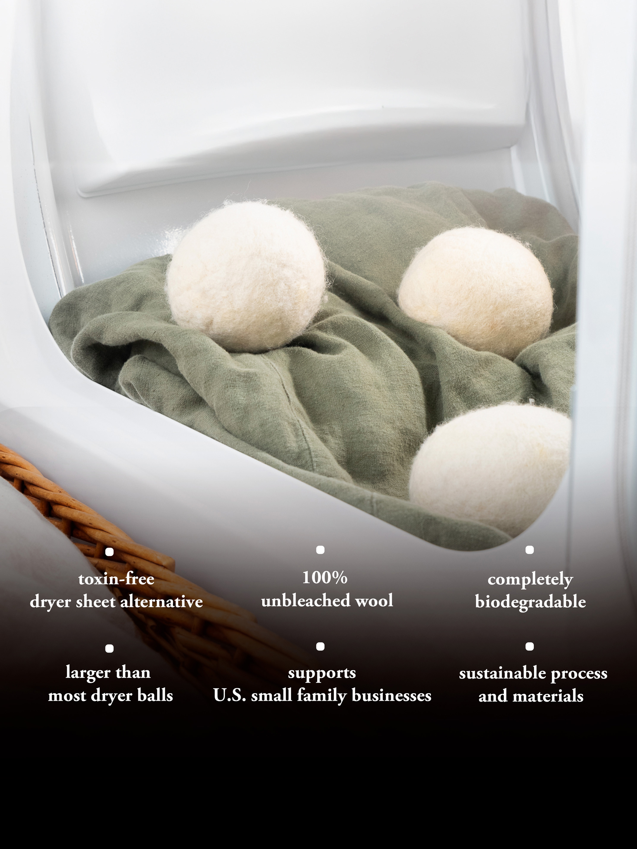 Jumbo Wool Dryer Balls - 3 Pack