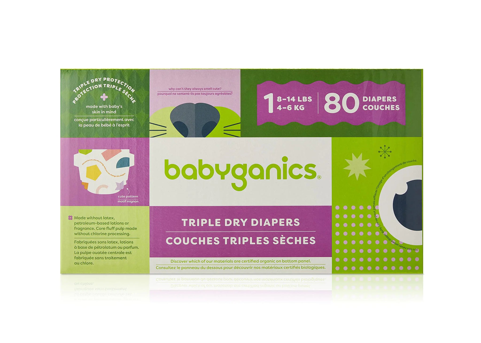 Baby Diapers Triple Dry, Size 1, 80 ct