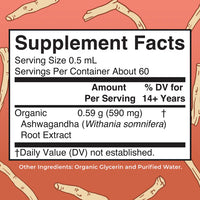 Organic Ashwagandha Root Liquid Drops, 60 Servings