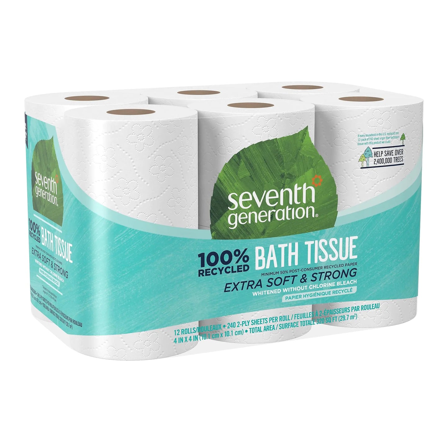 100% Recycled Toilet Paper 2-ply - 12 Rolls