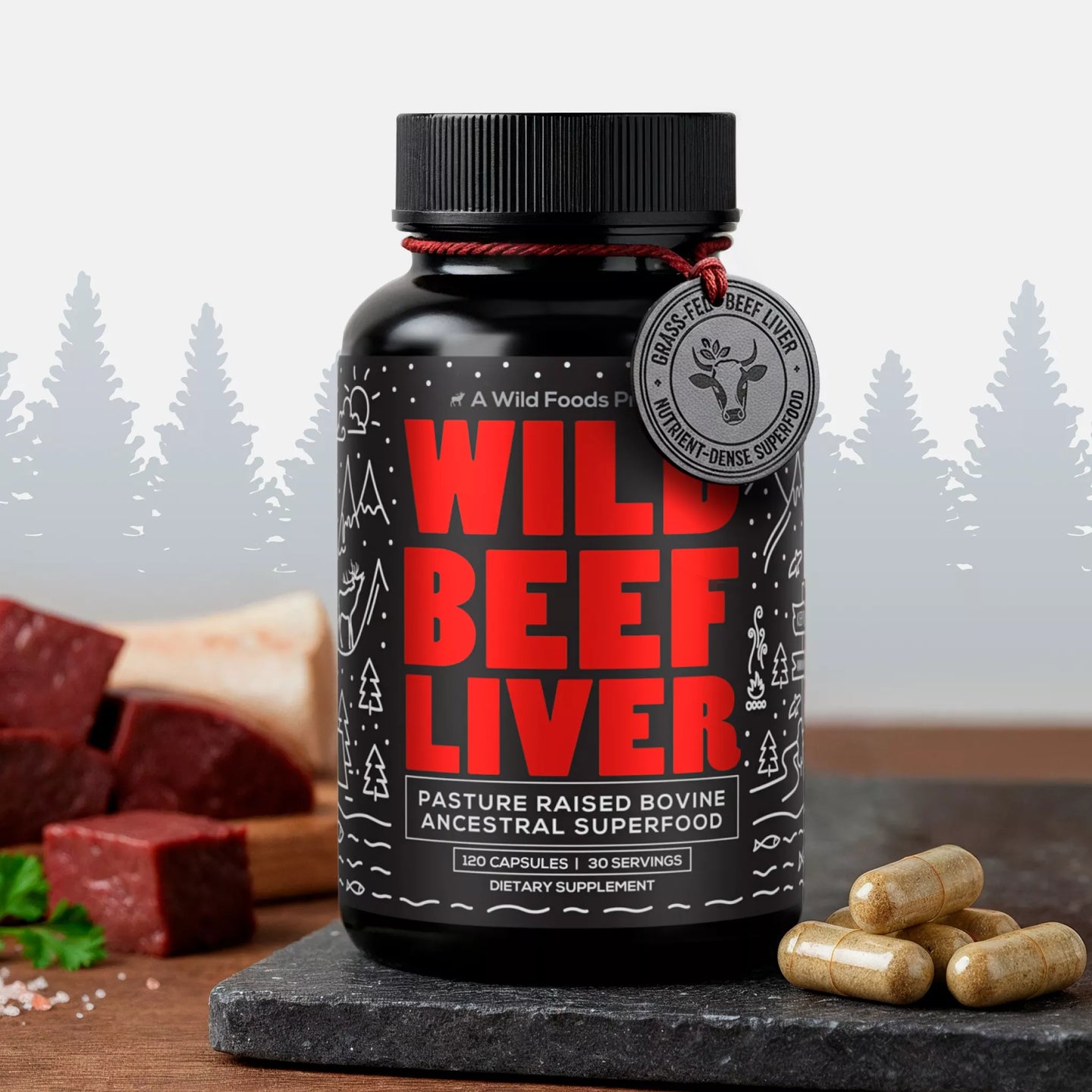 Grass-Fed Beef Liver Capsules – Vitality & Immune Boost