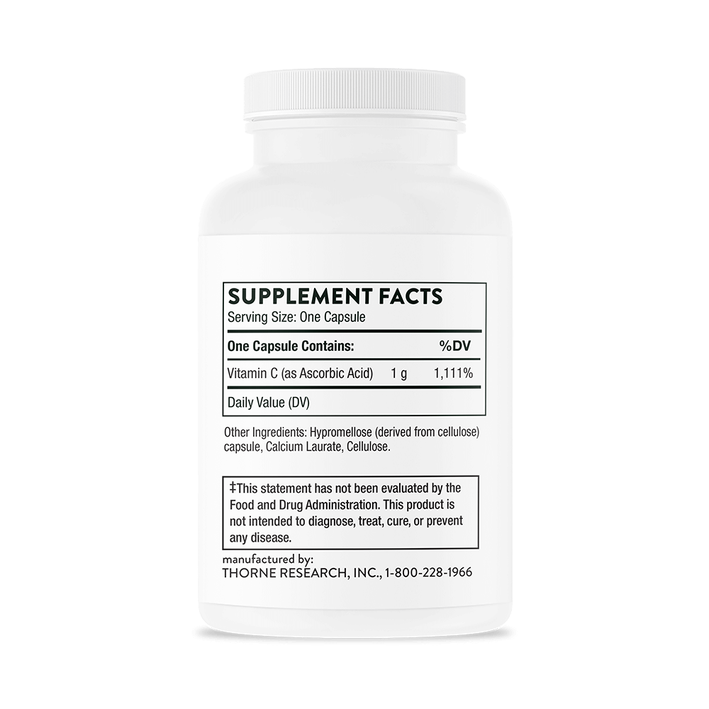Ascorbic Acid Vitamin C 1000mg, 60 Servings