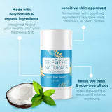 Breathe Naturals deodorant claims it keeps you fresh all day with organic ingredients like aloe vera and shea butter.
